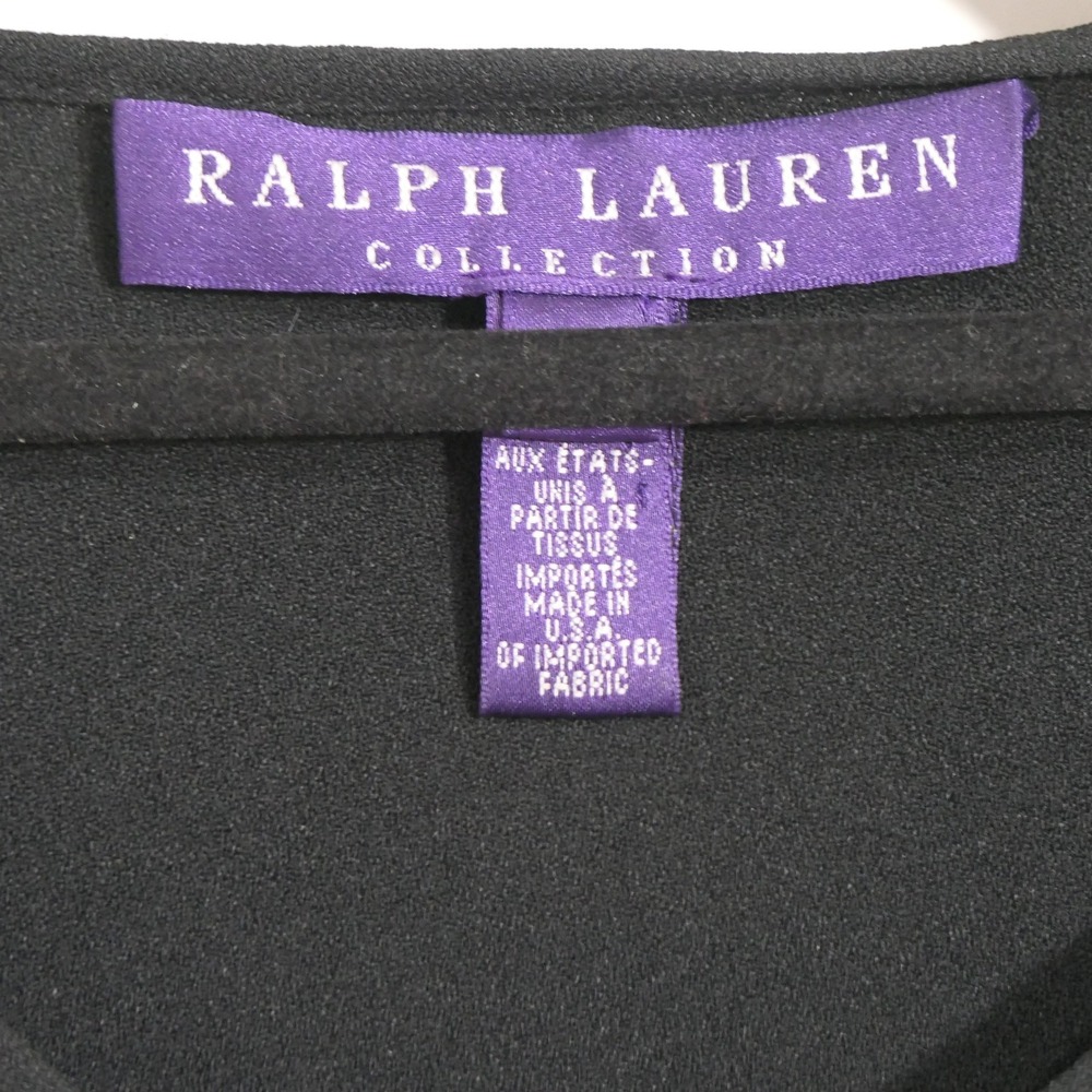 Ralph Lauren Purple Label Womens Blouse 12 Black Long Sleeve Minimalist Simple - Picture 3 of 15
